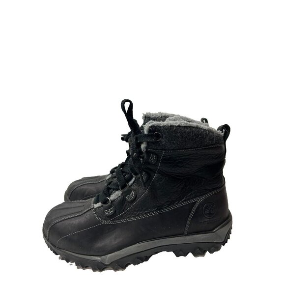 Timberland Waterproof gray Fur Lined Leather boots 10521 Black size 10 main image 5